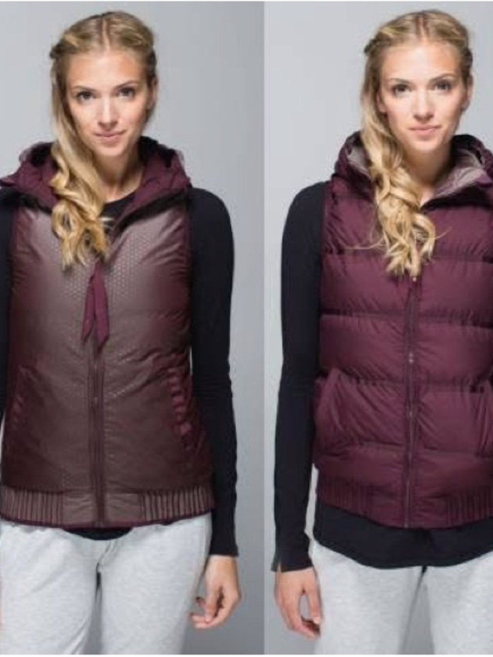 LULULEMON Chilly Chill Vest Reversible quilted size 8 Hood